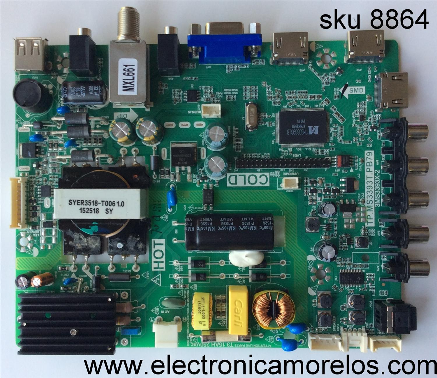 MAIN / FUENTE / (COMBO) / TCL B15072219 / L32R6400TN / 02-SHG39A-C001000 / TP.MS3393T.PB79 / 3MS3393X-2	