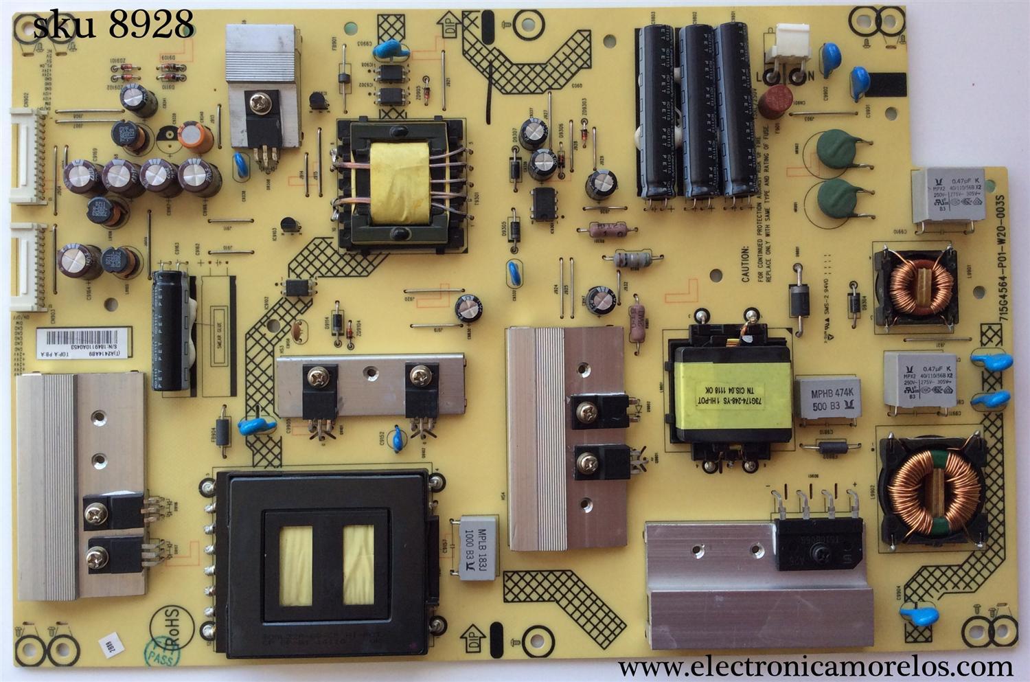 FUENTE DE PODER / VIZIO ADTVA2414AB9 / 715G4564-P01-W20-003S / A2414AB9 / MODELO E370VT / E370VT LTLNKLAM
