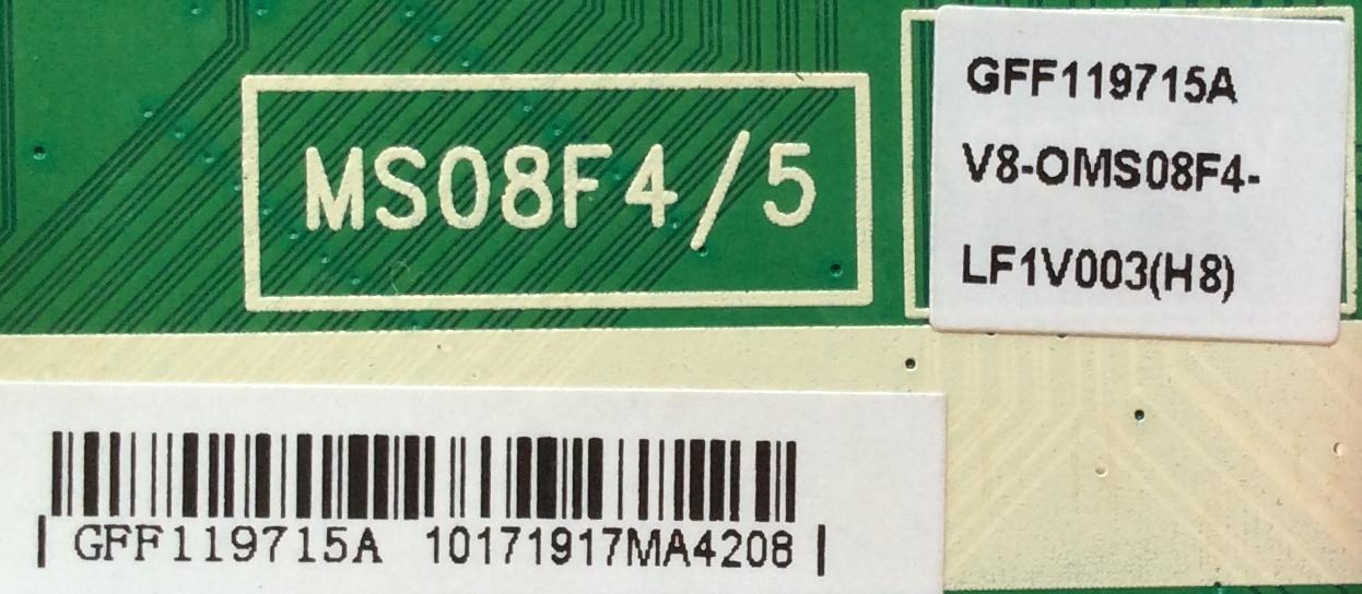 MAIN PARA TV PIONEER NUMERO DE PARTE  GFF119715A / V8-OMS08F4-LF1V003(H8) (H7) (H6) (H5) (H4) (H3) / V8-0MS08F4-LF1V003 / V8-OMS08F4-LF1V003 / MS08F4/5 / 40-MS08F6-MAA2HG / MODELO PLE-50S05FHD 	 - Imagen 2