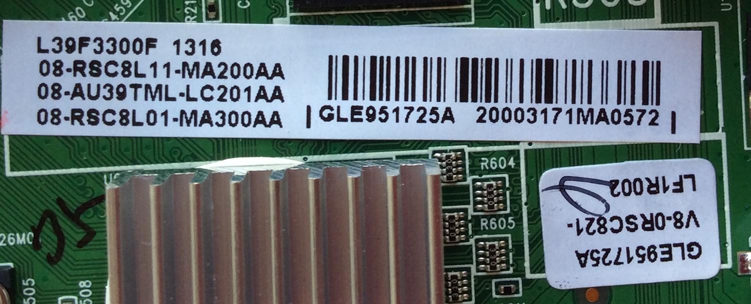 MAIN / TCL 08-UA39TML-LC201AA / 08-RSC8L11-MA200AA / 08-RSC8L01-MA300AA / GLE951725A / L39F3300F / V8-ORSC821-LF1R002	 - Imagen 2