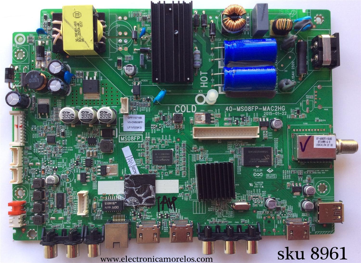 MAIN / FUENTE / COMBO / TCL GFF119714B / V8-OMS08FP-LF1V023(K2) / MS08FP / 40-MS08FP-MAC2HG	