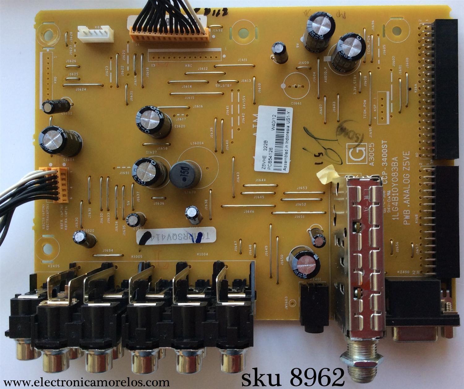 TARJETA TUNER DE A/V / SANYO 1LG4B10Y083BA Z5VHE / 1LG4B10Y083BA / Z5VHE / MODELO DP42841 P42841-03	/  DP46841 P46841-02 / PANEL LC420WUN(SC)(B1)