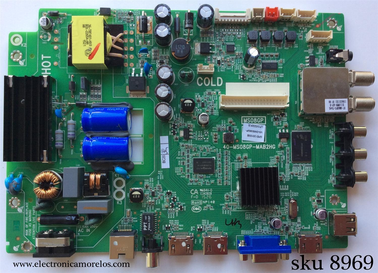 MAIN / FUENTE / (COMBO) / TCL GFE120105B / V8-OMS08GP-LF1V022(K2) / 40-MS08GP-MAB2HG / MS08GP	 / MODELO 32''