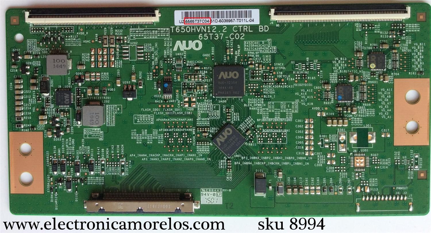 T-CON PARA TV VIZIO HD SMART TV / NUMERO DE PARTE 55.65T37.C04 / 5565T37C04 / T650HVN12.2 / 65T37-C02 / PANEL T650HVF05.0 / MODELO E65X-C2 / E65X-C2 LWJASDAR