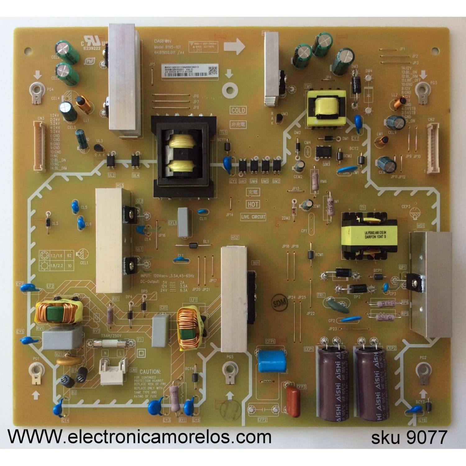 FUENTE DE PODER / SANYO N0AB3ZK00001 / 4H.B1950.011 /A4 / NOAB3ZK00001 / B195-101 / MODELO DP55D33 P55D33-00	
