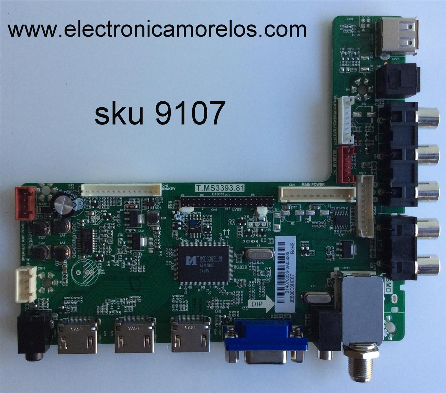 MAIN / ELEMENT 890-M00-06N59 / B14070056 / T.MS3393.81 / JE600D3HE67 / SY14296-1 / MODELO ELEFW606 / NUMERO DE PANEL JE600D3HE67