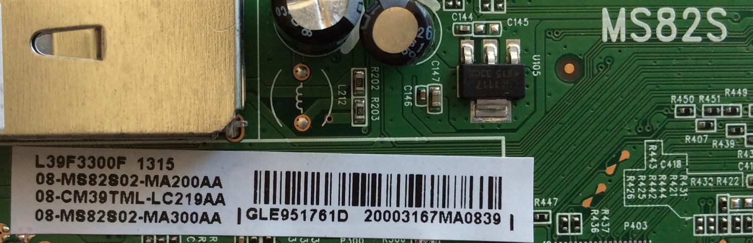 MAIN / TCL V8-0MS8202-LF1V026 / GLE951761D / 08-MS82S02-MA200AA / 08-CM39TML-LC219AA / 08-MS82S02-MA300AA / 40-MS82S0-MAD2XG / MODELO L39F3300F	 - Imagen 2