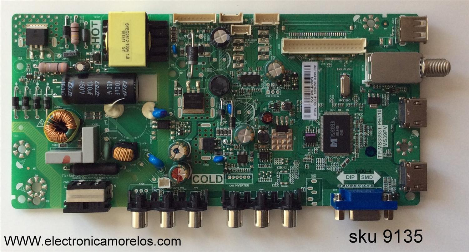 MAIN FUENTE (COMBO) PARA TV TCL / NUMERO DE PARTE L15041200 / TP.MS3393T.PB710 / MS39PV / GFF119315A / T8-24LATL-MA1 / 02-SHY39V-CYLA01 / V8-MS39PVL-LF1V082