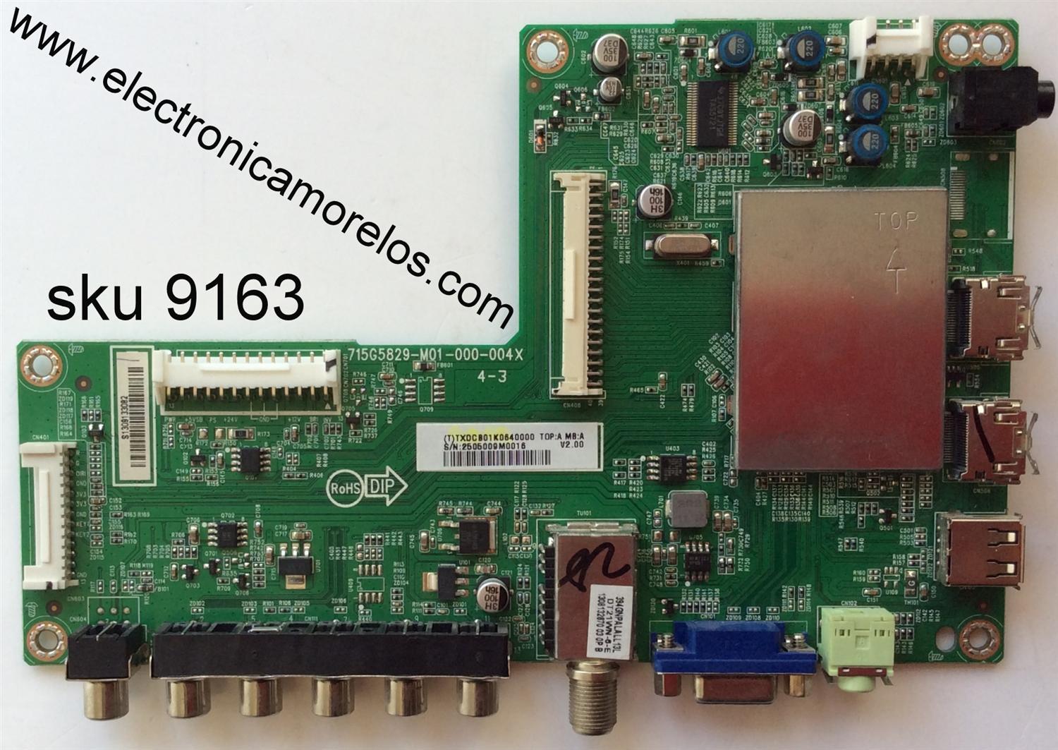 MAIN / INSIGNIA TXDCB01K064 / 715G5829-M01-000-004X / MODELO NS-28E200NA14 / PANEL MT2751A01-2 VER.2.2	