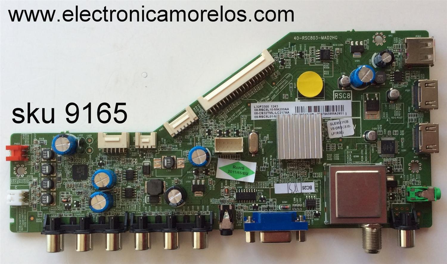 MAIN / TCL GLE951310B / V8-ORSC820-LF1R002 / 08-RSC8L10-MA200AA / 08-CS32TML-LC217AA / 08-RSC8L10-MA300AA / 40-RSC803-MAD2HG / MODELO L32F3300	