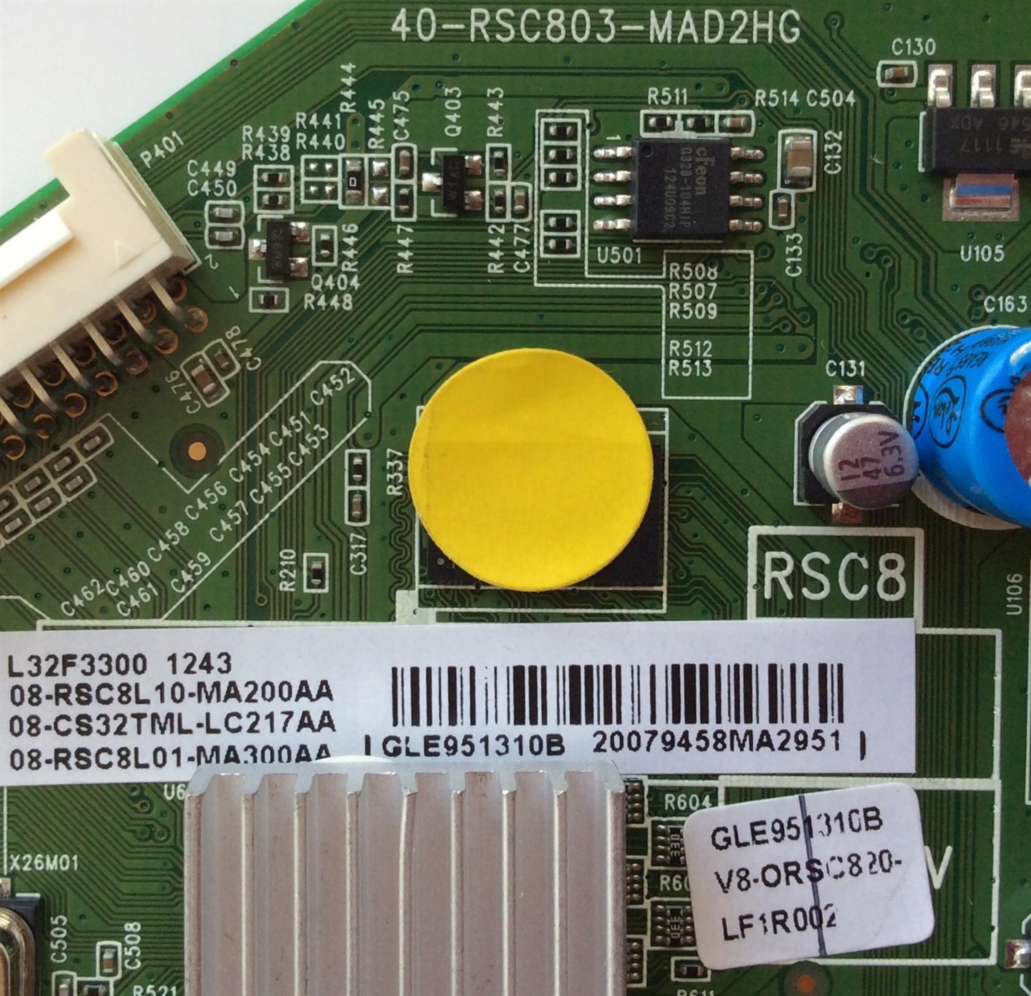 MAIN / TCL GLE951310B / V8-ORSC820-LF1R002 / 08-RSC8L10-MA200AA / 08-CS32TML-LC217AA / 08-RSC8L10-MA300AA / 40-RSC803-MAD2HG / MODELO L32F3300	 - Imagen 2