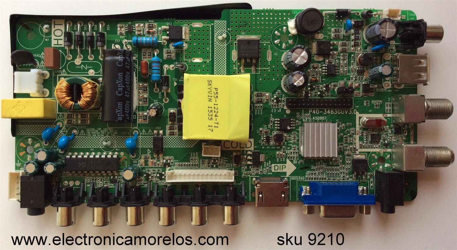 MAIN FUENTE (COMBO) PARA TV TCL / NUMERO DE PARTE P40-3463GUV3.0 / P40-3463GU V3 / 38.4-40.8V/300MA P:36W / KDI24MA539LT / P40-3463GU / DS0080162150900561 / 002885 /  MODELO DE 32''