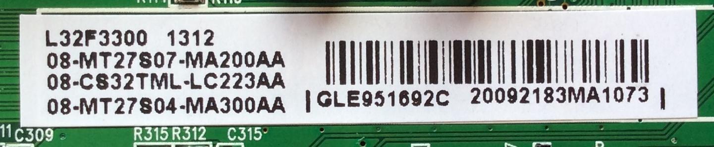 MAIN / TCL GLE951692C / V8-OMT2705-LF1V031 / V8-0MT2705-LF1V031 / 40-MT2700-MAB2LG / 08-MT27S07-MA200AA / 08-CS32TML-LC223AA / 08-MT27S04-MA300AA / MODELO L32F3300	 - Imagen 2