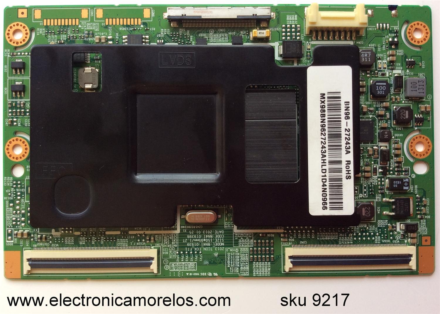 T-CON / SAMSUNG BN96-27243A / BN41-01939B / SUSTITUTA BN96-27241A / MODELO HG40NB690QFXZA / PANEL CY-HF400CSLV1H	