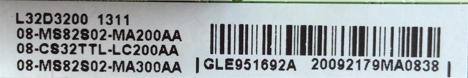 MAIN PARA TV TCL / NUMERO DE PARTE V8-OMS8202-LF1V021 / GLE951692A / V8-0MS8202-LF1V021 / MS82S / 08-MS82S02-MA200AA / 08-CS32TTL-LC200AA / 08-MS82S02-MA300AA / 4S82S0-M0-MAD2XG / MODELO L32D3200 - Imagen 2