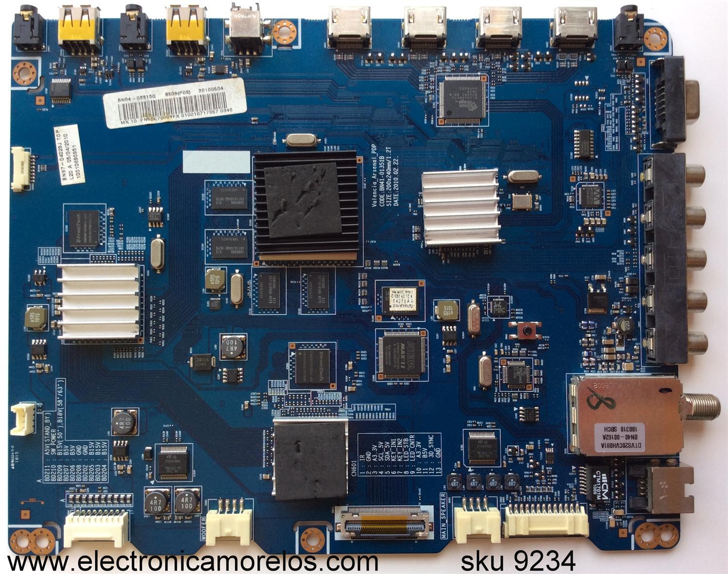MAIN PARA TV  SAMSUNG  NUMERO DE PARTE  BN94-03313Q / BN97-04029J / BN41-01351B / MODELO PN50C7000YFXZA N002 / S50FH-YD06, S50FH-YB07	