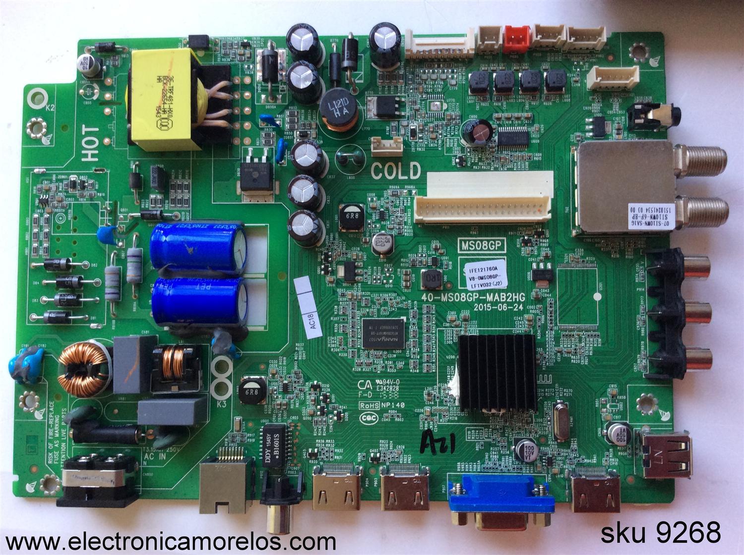 MAIN / FUENTE / (COMBO) / RCL V8-OMS08GP-LF1V032(J2) / IFE121760A / V8-0MS08GP-LF1V032 / 40-MS08GP-MAB2HG / MS08GP	