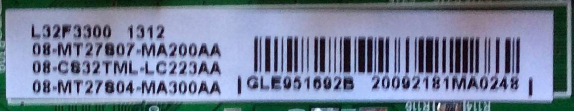 MAIN / TCL GLE951692B / V8-OMT2705-LF1V031 / V8-0MT2705-LF1V031 / 40-MT2700-MAB2LG / 08-MT27S07-MA200AA / 08-CS32TML-LC223AA / 08-MT27S04-MA300AA / MODELO L32F3300	 - Imagen 3