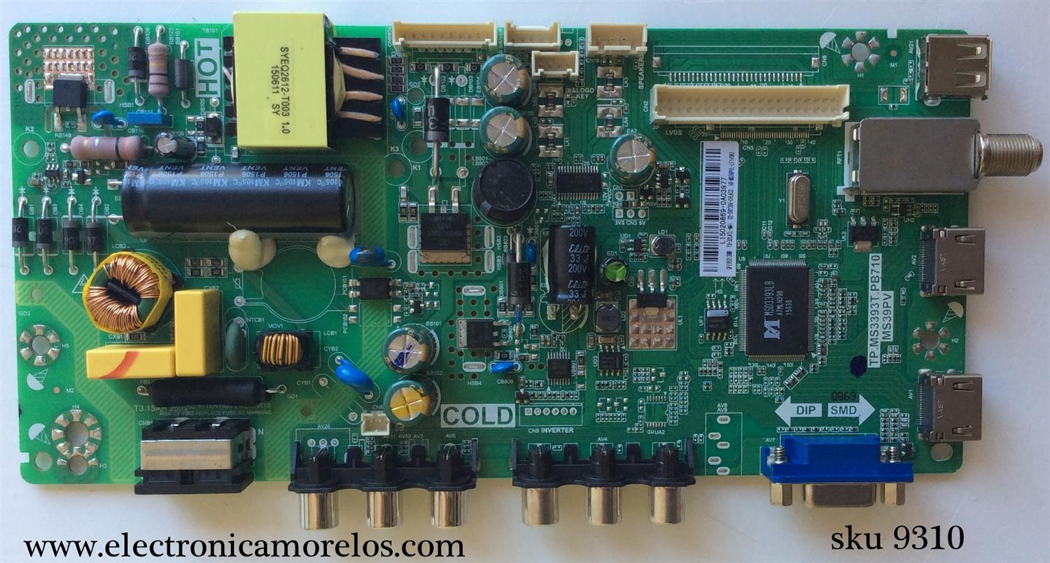 MAIN FUENTE (COMBO) PARA TV TCL / NUMERO DE PARTE GFE952138B / TP.MS3393T.PB710 / MS39PV / T8-32LATL-MA1 / 02-SHY39V-CHLA03 / V8-MS39PVL-LF1V062 / L15020869 / 32''
