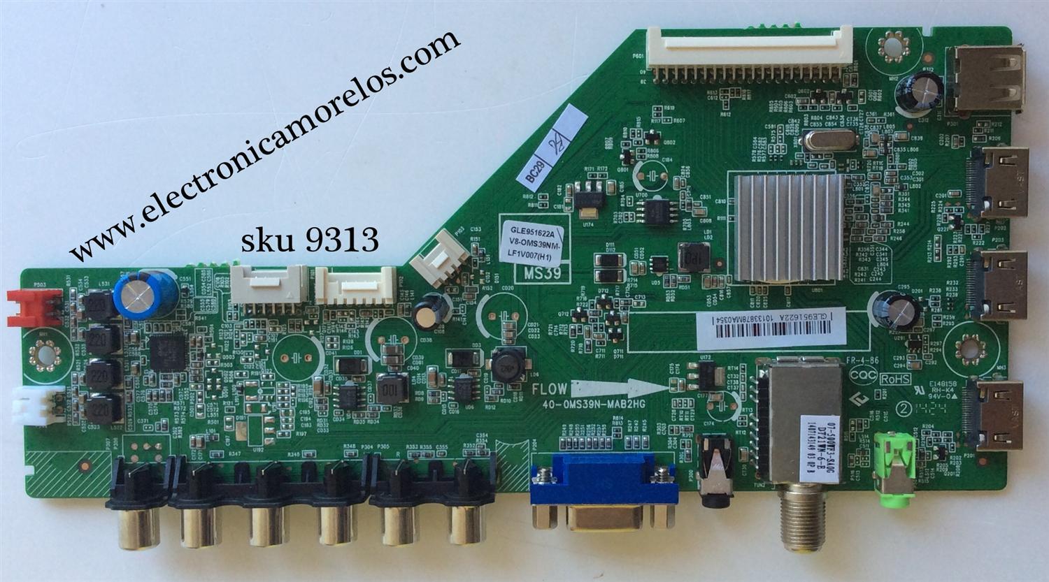 MAIN / TCL V8-OMS39NM-LF1V007(H1) / GLE951622A / MS39 / 40-OMS39N-MAB2HG	/ L40b2800