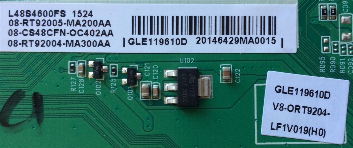 MAIN / TCL V8-ORT9204-LF1V019(H0) / GLE119610D / 08-CS48CFN-OC402AA / 40-RT9202-MAA2HG / 08-RT92005-MA200AA / 08-RT92004-MA300AA / MODELO L48S4600FS	 - Imagen 2