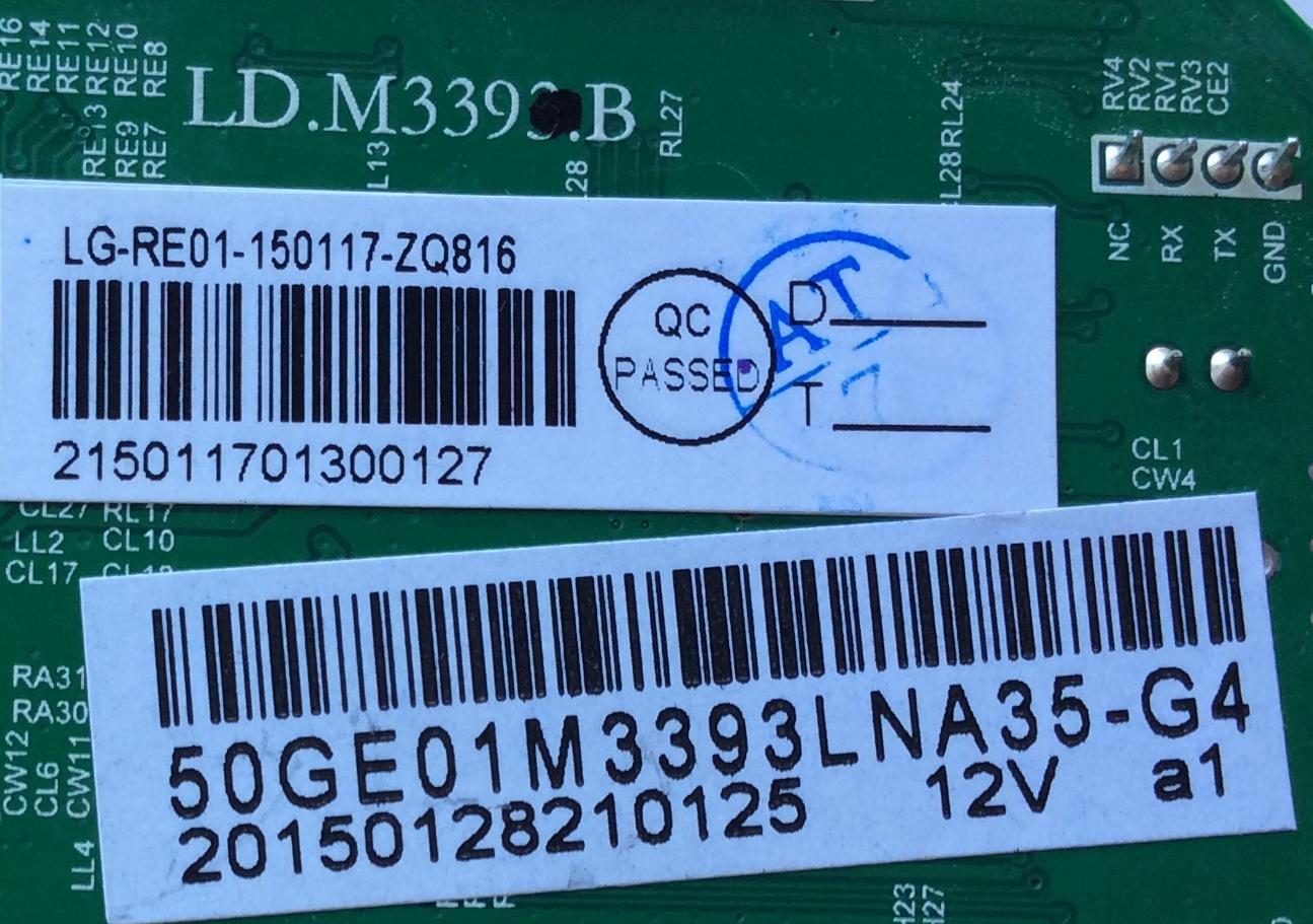 MAIN / RCA 0117-ZQ817 / D.M3393.B / 50GE01M3393LNA35-G4 / MODELO LED50B45RQ / PANEL V500DK1P01-H5-12V	 - Imagen 2