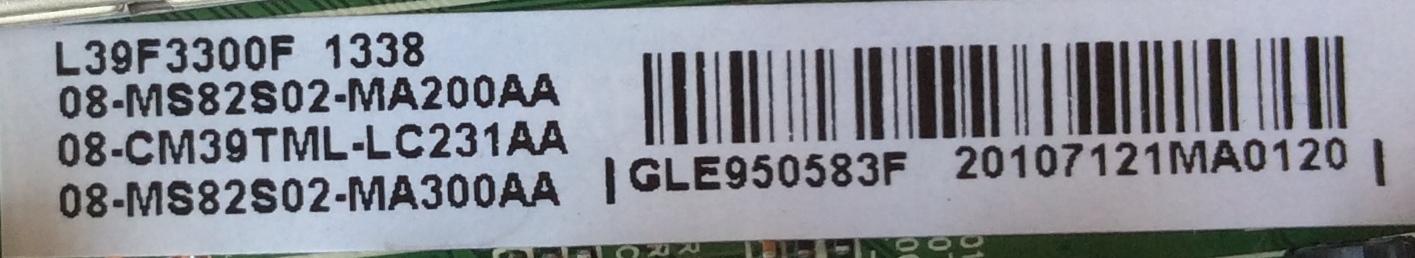 MAIN / TCL GLE950583F / V8-OMS8202-LF1V030 / V8-0MS8202-LF1V030 / 40-MS82SO-MAD2XG / MODELO L39F3300F - Imagen 2