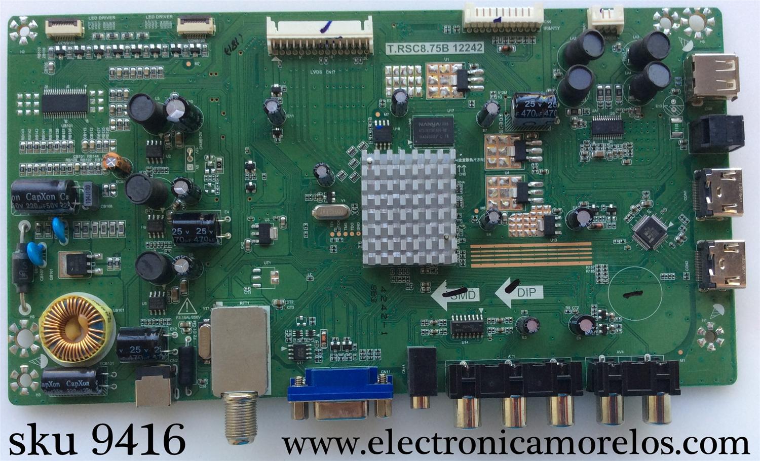 MAIN / WESTINGHOUSE B12094242 / T.RSC8.75B 12242 / MODELO UW37SC1W TW-71401-U037A	