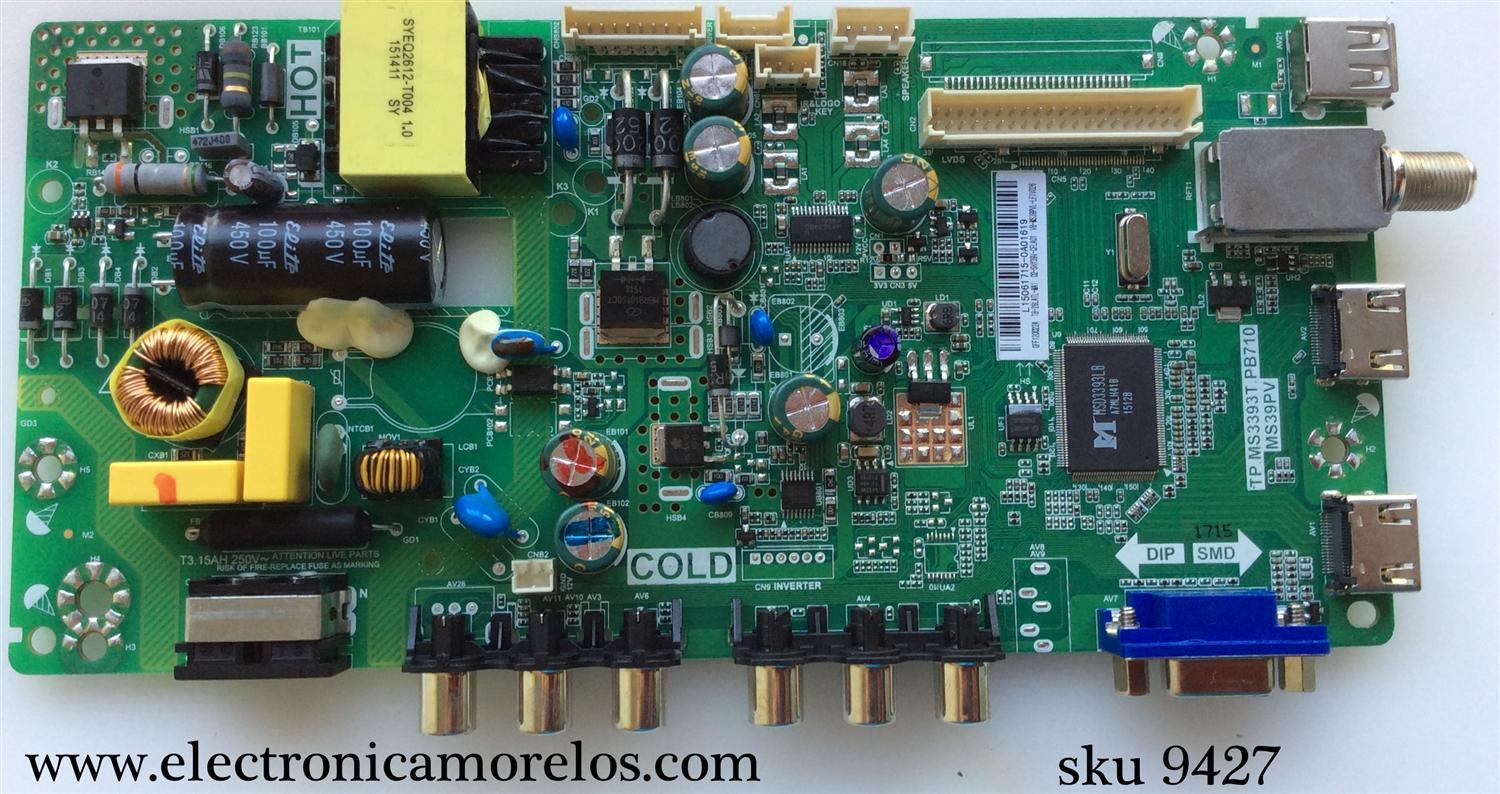 MAIN / TCL L15061715 / GFF120022A / T8-28LATL-MA1 / 02-SHY39V-CFLA01 / V8-MS39PVL-LF1V026 / TP.MS3393T.PB710 / MS39PV	/ MODELO 28''