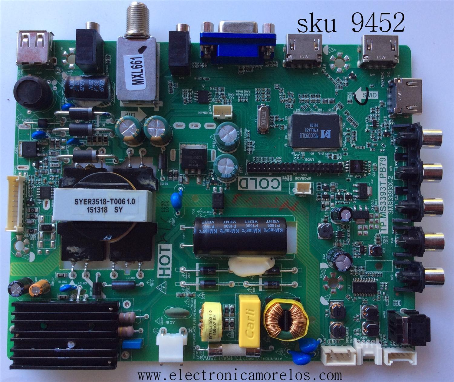 MAIN / FUENTE / (COMBO) / TCL B15031290 / 02-SHG39A-C001000 / TP.MS3393T.PB79 / 3MS3393X-2	