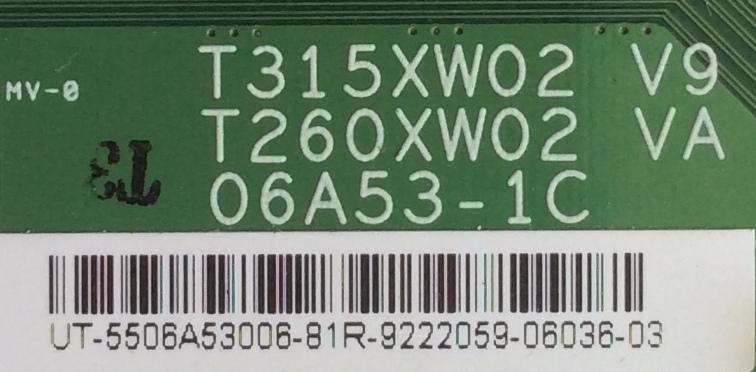 T-CON / SANYO 55.06A53.006 / T315XW02 V9 T260XW02 VA / 5506A53006 / MODELO DP32647-DP32648 / PANEL T315XW02	 - Imagen 2