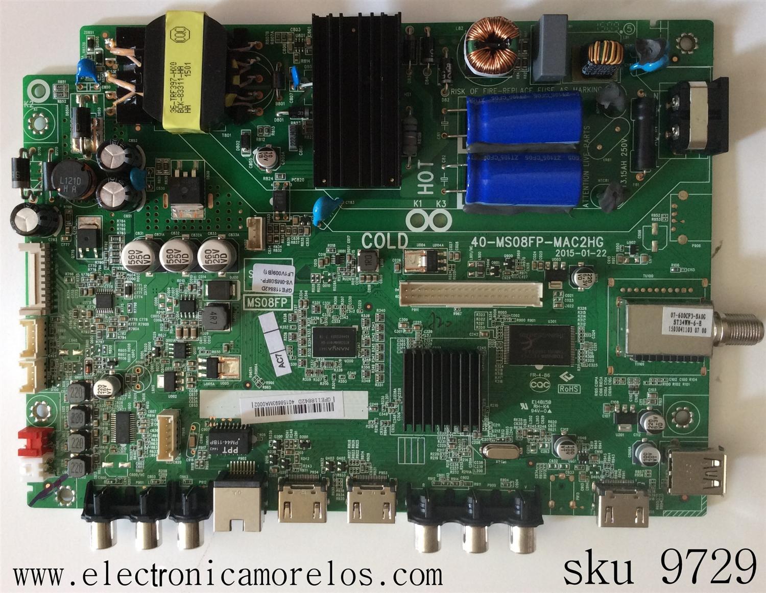 MAIN / FUENTE / (COMBO) / TCL V8-OMS08FP-LF1V009(B1) / GFE118842D / V8-0MS08FP-LF1V009(B1) / 40-MS08FP-MAC2HG	