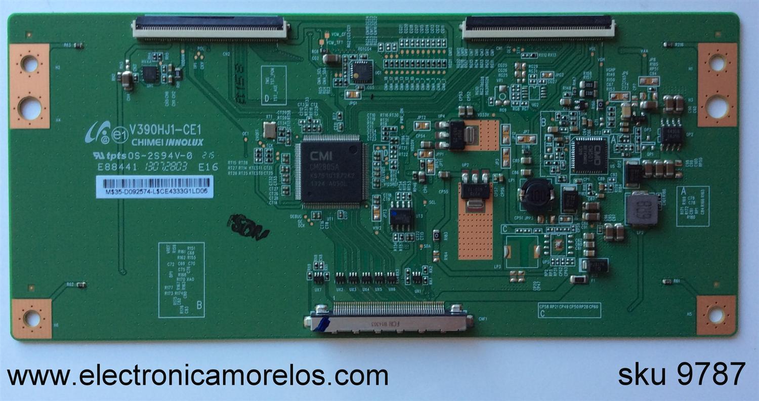 T-CON / TECHNIKA 35-D092574 / V390HJI-CE1 / MODELO 39E21B-FHD