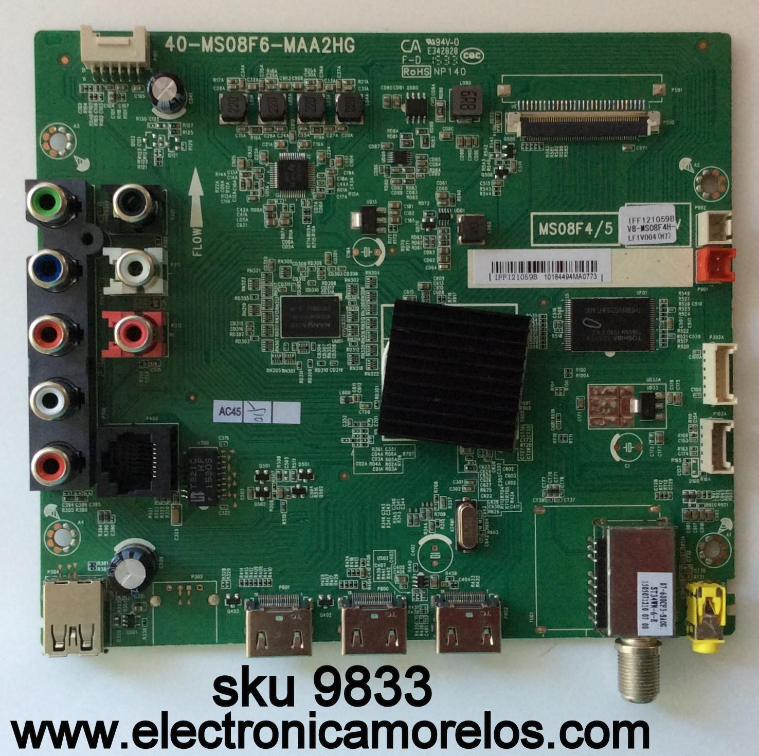 MAIN / TCL IFF1201059B / V8-MS08F4H-LF1V004(H7) / MS08F4/5 40-MS08F6-MAA2G	