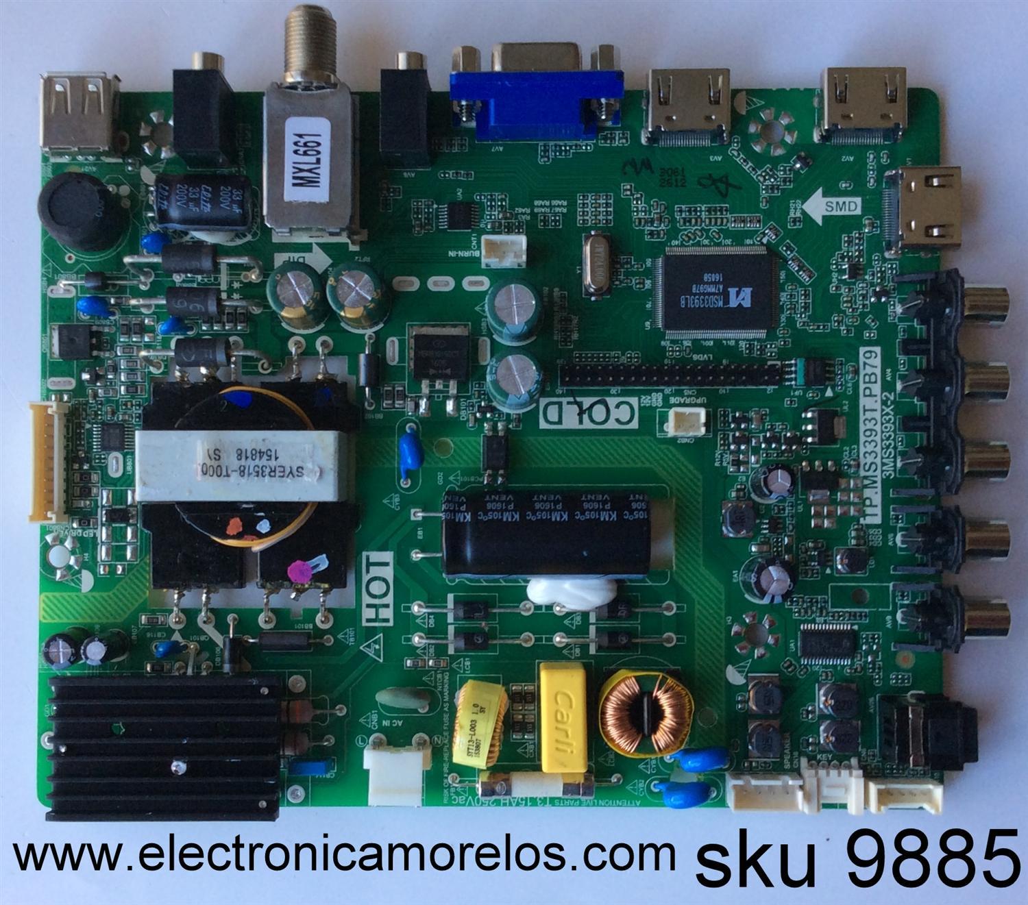 MAIN FUENTE PARA TV DAEWOO B16033061 / TP.MS3393T.PB79 / 02-SHG39A-C001019 / 3MS3393X-2 / MODELO L3R6400TN 