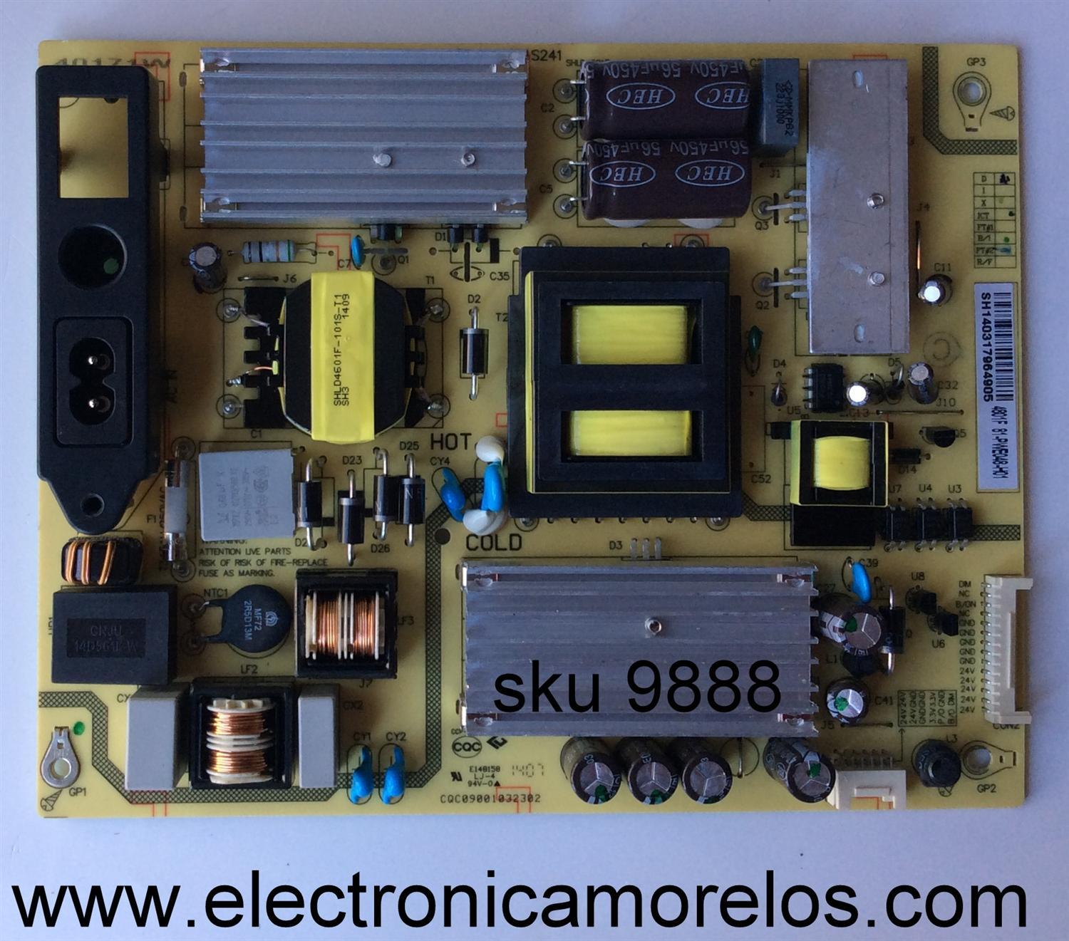 FUENTE DE PODER PARA TV TCL / ATVIO  NUMERO DE PARTE  81-PWE048-H01 / CQC09001032302 / P11S241 / 4801F 81-PWE048-H01 / SHLD4601F-101S / MODELO ATV-49 /  MODELO L46F2590E  