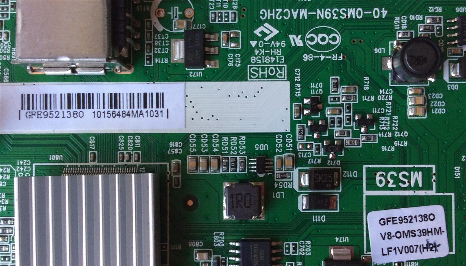 MAIN / TCL V8-OMS39HM-LF1V007(H2) / GFE952138O / V8-0MS39HM-LF1V007(H2) / 40-0MS39N-MAC2HG / MS39	 - Imagen 2