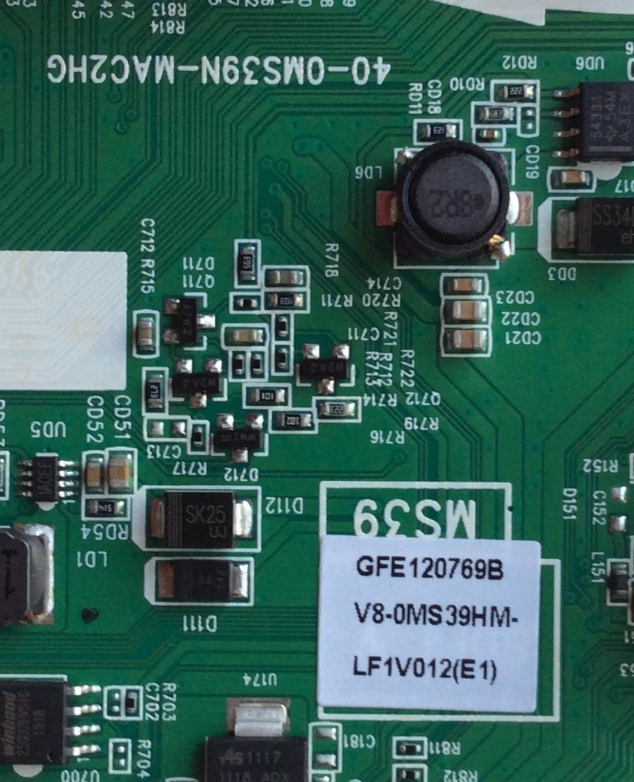 MAIN PARA TV TCL V8-0MS39HM-LF1V012(E1) / GFE120769B / V8-0MS39HM-LF1V012(E1) / 40-0MS39N-MAC2HG / MS39	 - Imagen 2