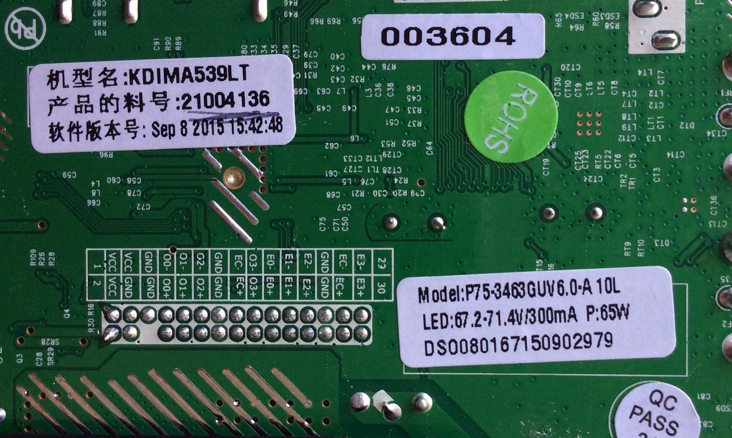 MAIN / TCL KDIMA539LT / P75-3463GUV6.0-A / 21004136 / P75-3463GUV6.0	 - Imagen 3