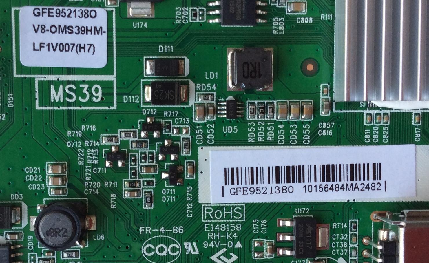 MAIN / EKT V8-OMS39HM-LF1V007(H7) / 40-0MS39N-MAC2HG / V8-0MS39HM-LF1V007(H7) / V8-0MS39HM-LF1V007 / PANEL LVF400CM0T E1 V1 / MODELO LEKT40B3800 - Imagen 2