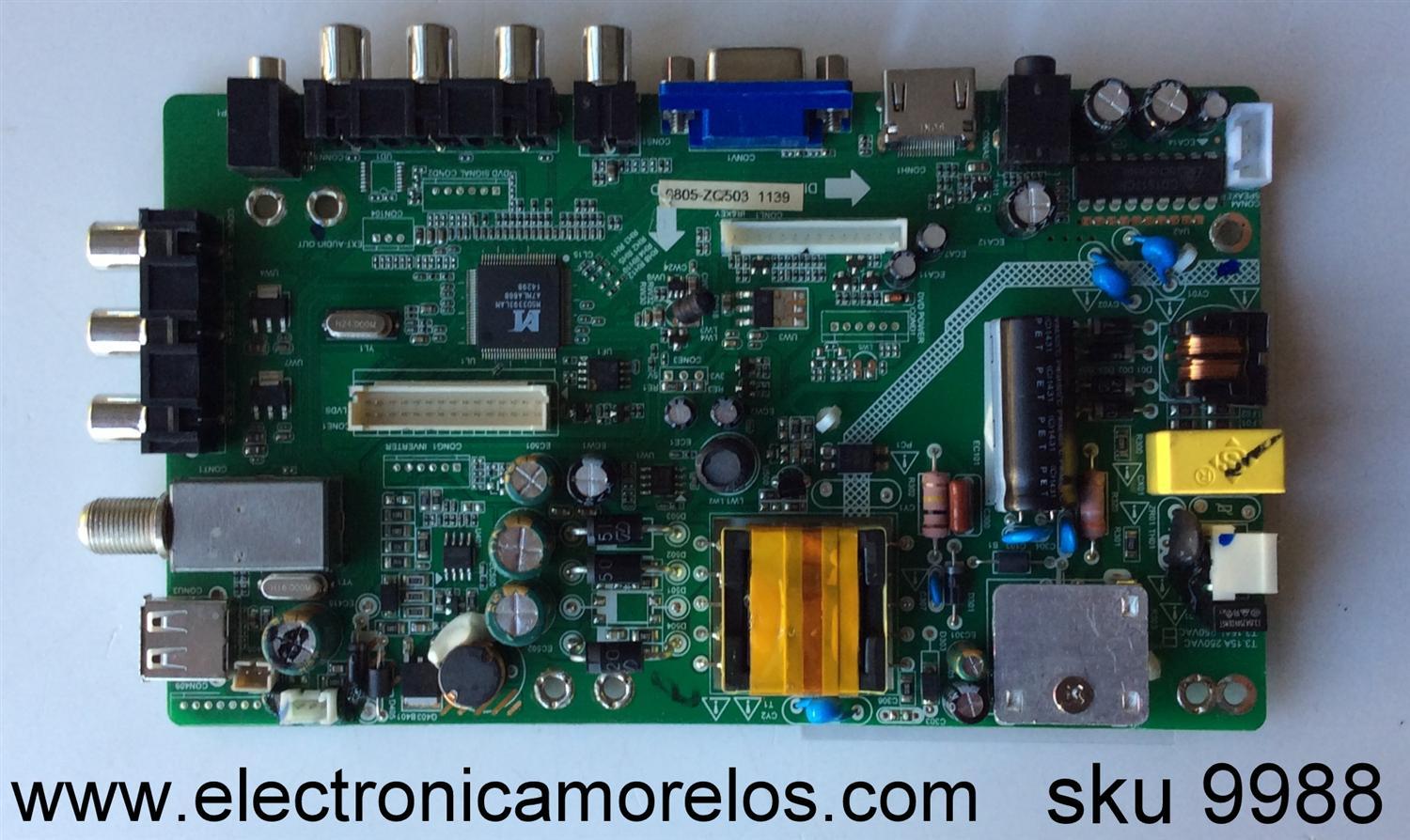 MAIN / FUENTE / RCA 3393LD1433 / 24GE01M3393LNA20-A2 / LDD.M3393I.D / MK-RE01-140805-ZQ503 / MODELO LED24C45RQ	