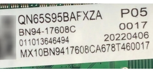 MAIN PARA SMART TV  SAMSUNG OLED 4K RESOLUCION  (3840 X 2160)  / NUMERO DE PARTE BN94-17608C / BN41-03015A / BN97-19720B / BN9417608C / 17608C / NUMERO DE PANEL CY-AB065FLLV1H / MODELO QN65S95BA FXZA  FA01 - Imagen 6