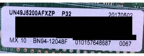 MAIN PARA TV SAMSUNG / NUMERO DE PARTE BN94-12048F / BN41-02585A / BN97-12760A / BN9412048F / PANEL CY-JM049BGLV1H / DISPLAY BN96-39225A / BN9639225A / MODELO UN49J5200 / UN49J5200AFXZP FA01 - Imagen 2