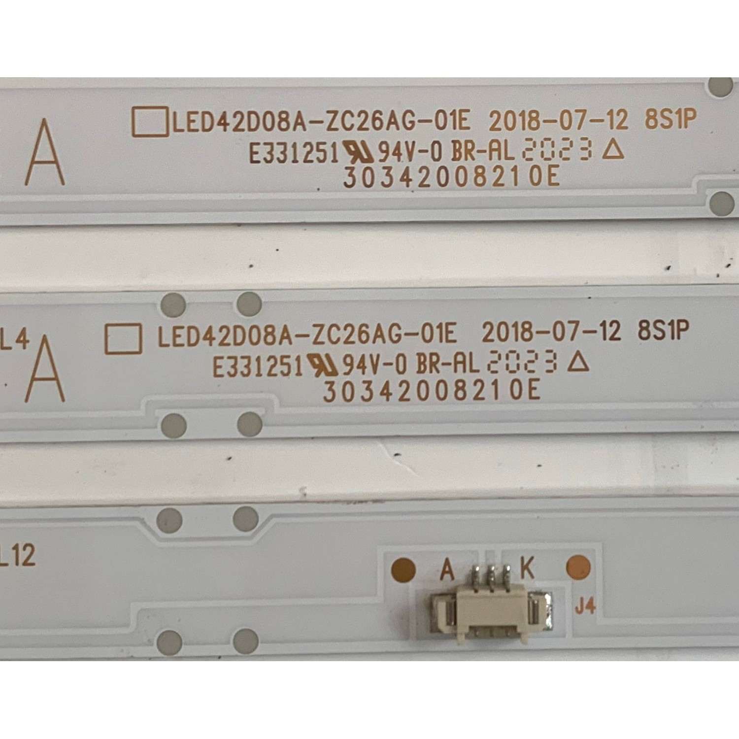 KIT DE LEDS PARA TV JVC ( 3 PZ ) / NUMERO DE PARTE 30342008210E / 30342008211E / LED42D08A-ZC26AG-01E / LED42D08B-ZC26AG-01E / E331251 / MODELO  LT-43MAW595 - Imagen 3