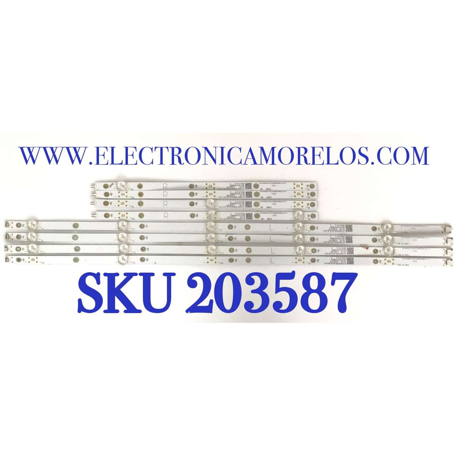 KIT DE LED'S PARA TV VIZIO ( 8 PZ ) / NUMERO DE PARTE LB-PM3030-GJVIZI0D504X8AJ12 / 50AJ12-L / 50AJ12-R / MODELO D50-F1