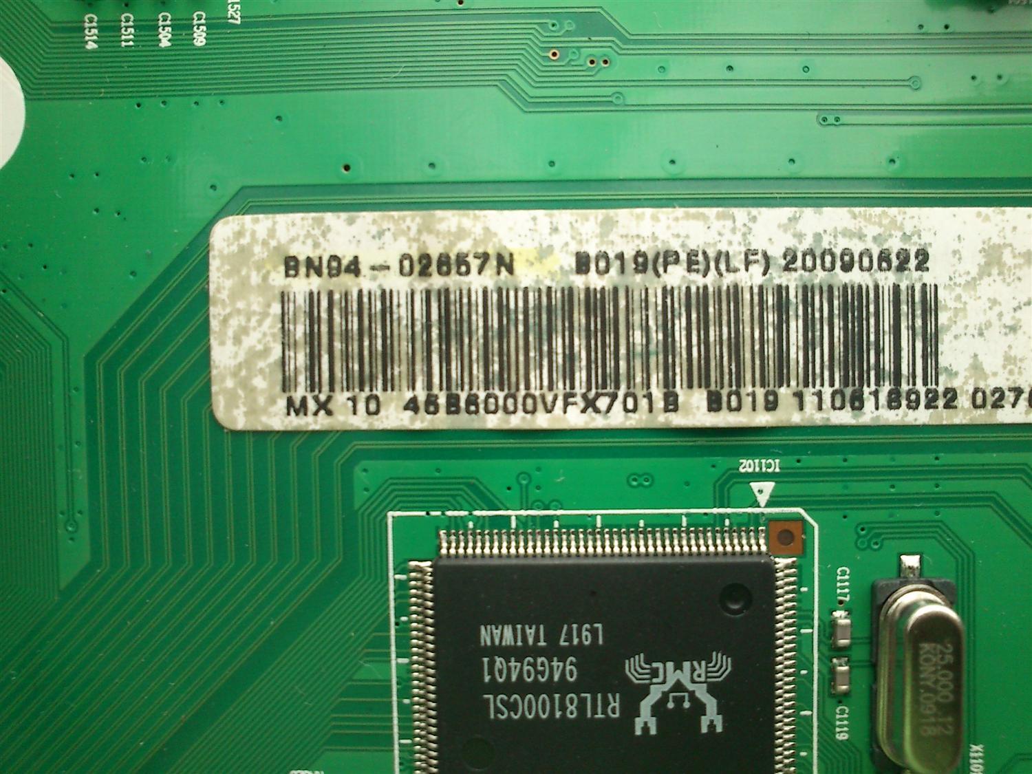 MAIN PARA TV SAMSUNG / NUMERO DE PARTE BN94-02657N / BN97-03201J / BN41-01170C / BN9402657N / PANEL LTF460HF08-B06 / MODELO UN46B6000 / UN46B6000VFXZA SQ01 - Imagen 2