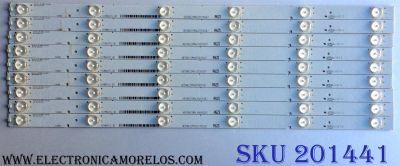 KIT DE LED´S PARA TV ((INCOMPLETO SOLO 9 PIEZAS)) / INSIGNIA HE50R6ZSM94J / 101MA031L-B2 / 1134484 / HISENSE_50_3030C_11x6_6S1P / PANEL HD500DF-B57(010)\T1\S1\GM\ROH / MODELO NS-50D550NA15	