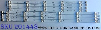KIT DE LEDS ORIGINAL PARA TV LG 8 PIEZAS / NUMERO DE PARTE RF-AZ550E30-0601B-12 / RF-AZ550E30-0501A-12 / YAL13-00630300-41 / YAL13-00530300-24 / PANEL SDL550WY LD0-910 / SDL550WY LD0-911 / MODELO 55UJ6200-UA / 55UJ6200-UA.CUSYLH / 55UJ6200-UA.BWMYLJR