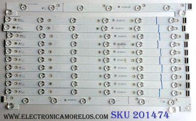 KIT DE LED´S PARA TV (12 PIEZAS) / TCL 006-P1K3525B / TCL-GIC-55P1 / YHA-4C-LB5506-YH06J / YHB-4C-LB5508-YH02J / HDR-6x10-3030-LX20170324 Ver.8 / PANEL LVU550ND1L / MODELO 55P605