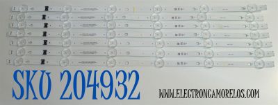 KIT DE LEDS ORIGINAL PARA TV LG 7 PIEZAS / NUMERO DE PARTE EAV65082901 / LEDAZ_Y23_SLIM TRIDENT_55UR80 H / LEDAZ_Y23_SLIM TRIDENT_55UR80_REV0.0230517 / UR80 CS0T / PANEL NC550TQG-VCKHA / DISPLAY ST5461D13-7 VER.2.1 / MODELO 55UT7550AUA.BUSCLKR
